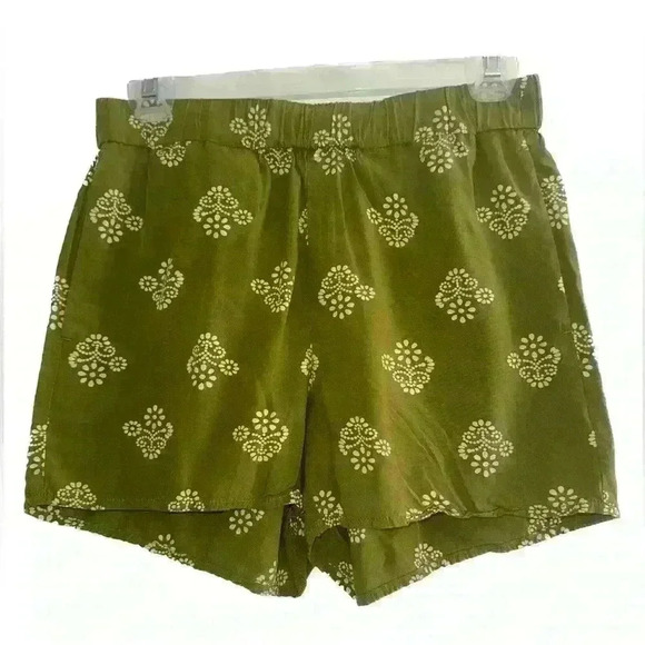 Madewell Women's Olive Green Viscose I5104 Shorts - Size Extra Small - Picture 1 of 3
